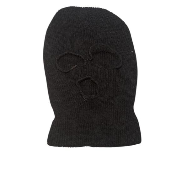 Unbranded Knit Balaclava in black distressed knit for raw street layering. - Picture 1 of 2